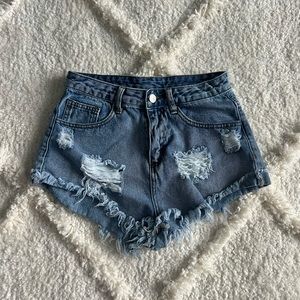 SHEIN Medium Denim Distressed Shorts